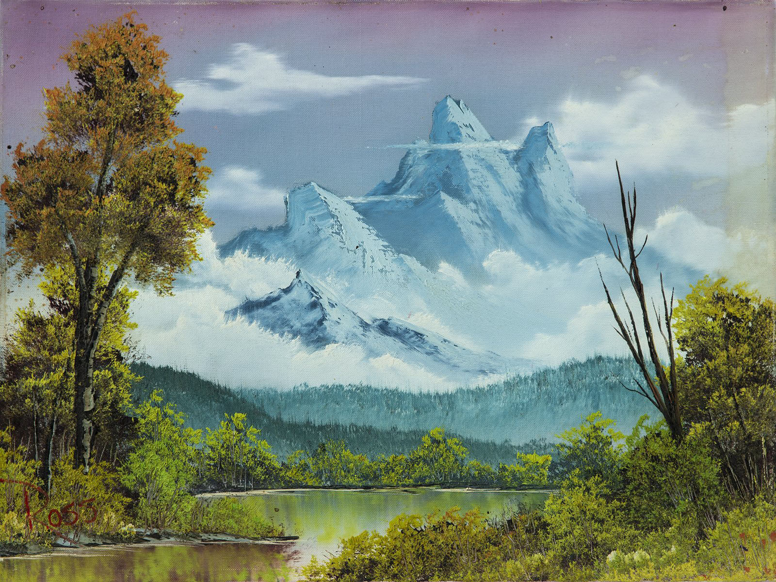 Bob Ross, Towering Peaks, Original Oil Painting, 1980. Image Used with Permission © Mode